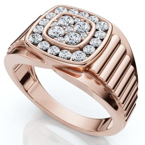 Pompeii3 1/2Ct Men's Everett Diamond Wedding Ring 10k Gold Anniversary Band Lab Created - 1 of 4