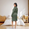 ADR Women's Soft Ribbed Waffle Knit Wrap Robe with Pockets, Lightweight Bathrobe - 3 of 4