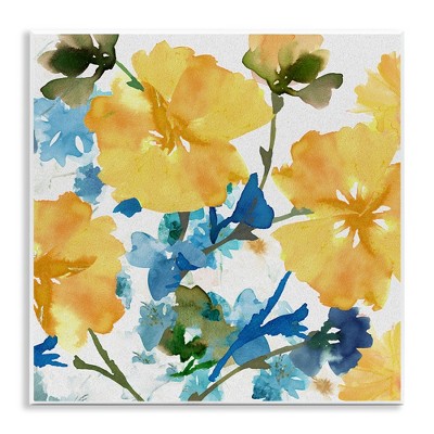 Stupell Industries Yellow & Blue Hibiscus, 12" x 12"