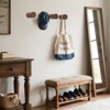 Akoasm 4-Piece Modern Natural Wood Wall Hook Set with Handcrafted Decorative Wooden Nails for Hanging Hats & Coats-Walnut - 2 of 4