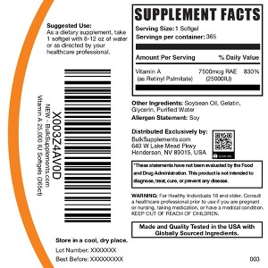 BulkSupplements Vitamin A Softgels - 1 of 4