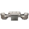 Belord 5-Piece Wicker Patio Set with 41" Fire Pit Table, All Weather Patio Set High-Back Swivel Chairs Set of 2, Patio Couch, Ottoman and Side Table - 4 of 4