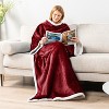 PAVILIA Fleece Wearable Blanket with Sleeves, Warm Cozy Soft Functional Lightweight Sleeved Throw Adults Men Women - 2 of 4