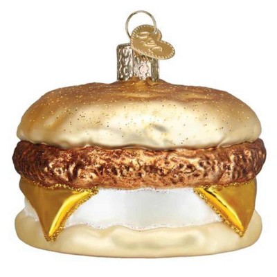 Old World Christmas 2.5 Inch Breakfast Sandwich Ornament Egg Cheese Sausage Tree Ornaments