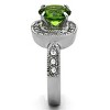 Slickblue Women's Polished Stainless Steel Halo Ring – Peridot Synthetic Glass, No Plating, size 5-10 - 4 of 4
