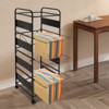 YIYIBYUS 4-Tier Rolling File Cart, Movable Hanging Files Stand with Wheels - 2 of 4