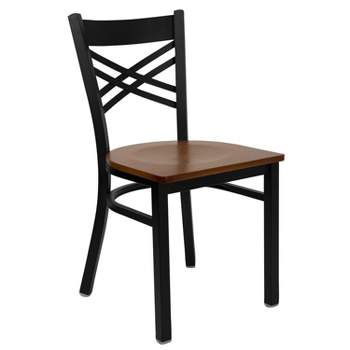 Flash Furniture Black ''X'' Back Metal Restaurant Chair