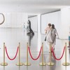 VEVOR Velvet Ropes and Posts, 5 ft/1.5 m Red Rope, Stainless Steel Gold Stanchion with Ball Top, Red Crowd Control Barrier Used for Theaters, Gold - 2 of 4