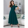 24seven Comfort Apparel Ruffle Cold Shoulder A Line Maxi Dress - 4 of 4