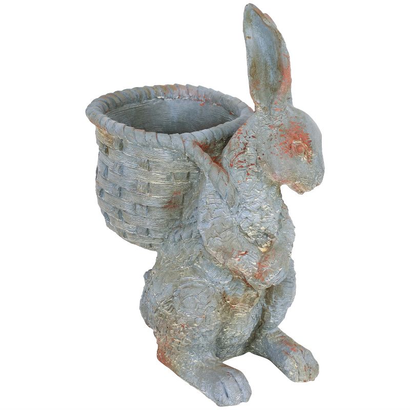 Sunnydaze 17" Roman the Carrot Collector Rabbit Indoor/Outdoor Statue Figurine - Patio, Lawn and Garden Decoration, 1 of 12