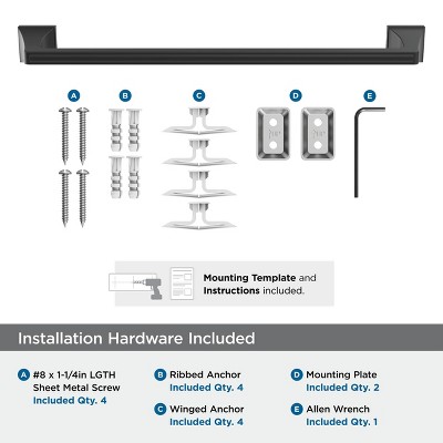 Mulholland Matte Black 18-Inch Wall Mounted Towel Bar