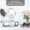 Elle Vanity Mirror with LED Lights 1x & 3x Magnification, Double-Sided LED Lighting Chrome Finish, Battery Operated 5.75-Inch Diameter - 4 of 4