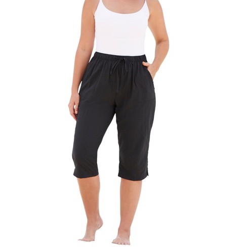 Swim 365 Women's Plus Size Taslon® Cover Up Capri Pant, 22/24 - Black :  Target