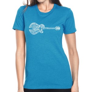 LA Pop Art Women's Premium Blend Word Art T-shirt - Country Guitar - 1 of 4
