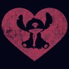 Girl's Lilo & Stitch Valentine's Day Distressed Heart T-Shirt - 2 of 4