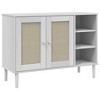 vidaXL Sideboard SENJA Rattan Look White 44.1 in.x15.7 in.x31.5 in. Solid Wood Pine - 2 of 4