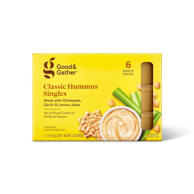 Classic Hummus Singles - 6pk/12oz - Good &#38; Gather&#8482;, 1 of 6