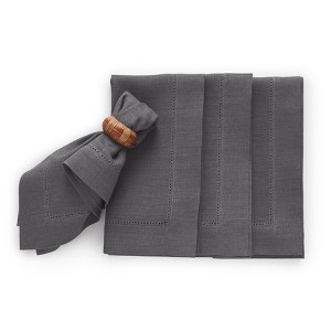 Solino Home Linen Medium Weight Hemstitch Dinner Napkins - 1 of 4