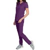 Medgear Celeste Women's Stretch Scrubs Cross Over Neckline Top and Slim Leg Pants - 4 of 4