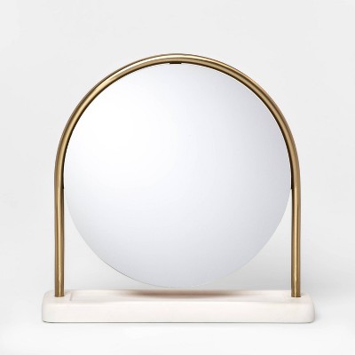 14 5 X 4 Metal Vanity Mirror With Marble Base Gold White Project 62 Target