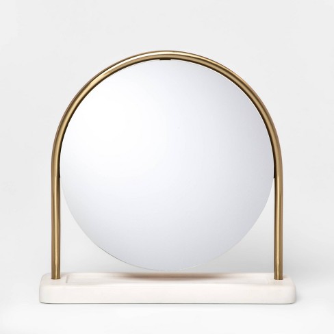 14 5 X 4 Metal Vanity Mirror With, Round Gold Tabletop Mirror