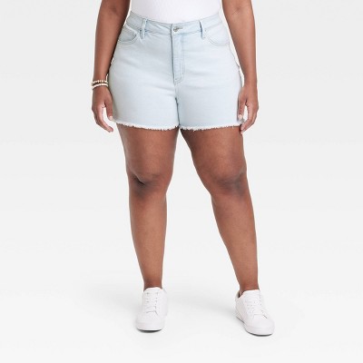 Women's High-Rise Denim Shorts - Ava & Viv™ Light Wash, 1 of 5
