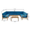 GDFStudio Abena Outdoor Acacia Wood 9 Seater Sectional Sofa Chat Set with Cushions - 3 of 4