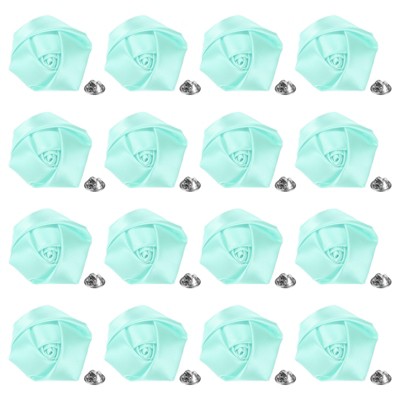 Unique Bargains Handmade Men Suits Formal Boutonnieres Wedding Corsage Lapel Pin Flower Brooch Butterfly Buckle 16 Pcs Light Green