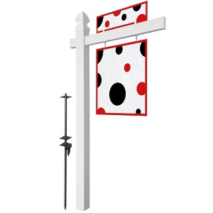 Casafield  Real Estate Sign Post for Open House and Yard Sale Signs with Flat Cap and Gothic Cap Options - Vinyl PVC - White - 1 of 4