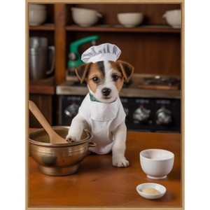 Amanti Art Jack Russell Puppy Chef by Andreas Magnusson Framed Canvas Wall Art - 1 of 4