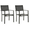 vidaXL Patio Chair Outdoor Seating Patio Furniture Textilene and Steel Black - Set of 2 - 2 of 4