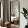 Lirago Metal Flat Mirror Full Length Mirror Leaning Mirror 71x31 Black - 2 of 4