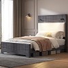 AMERLIFE Bed Frame with 57" Tall Headboard - 2 of 2