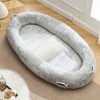 Bencmate Pet Bed Human Size Memory Foam Dog Bed with Storage Pocket Plush Cover Non Slip Bottom Large Size, Light Gray, 35.43"*18.11"*14.96" - 4 of 4