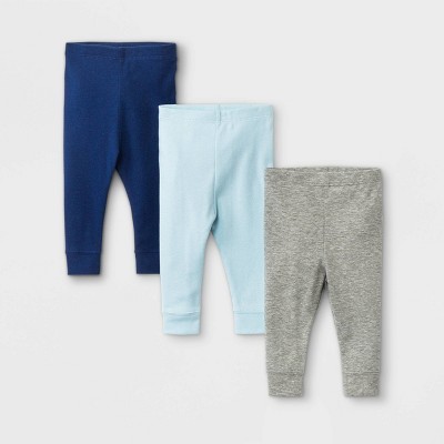 Image of Baby Boys' 3pk Basic Pull-On Pants - Cloud Island™ Blue 3-6M