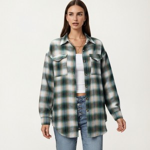Anna-Kaci Women's Long Sleeve Plaid Button-Up Shirt with Chest Pockets - 1 of 4