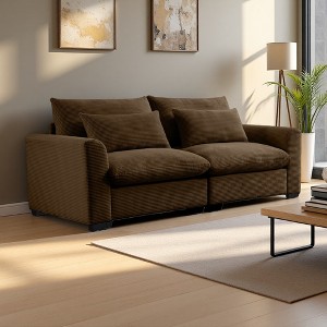 75" Corduroy 2-Seater Sofa with Deep Seat - 1 of 4