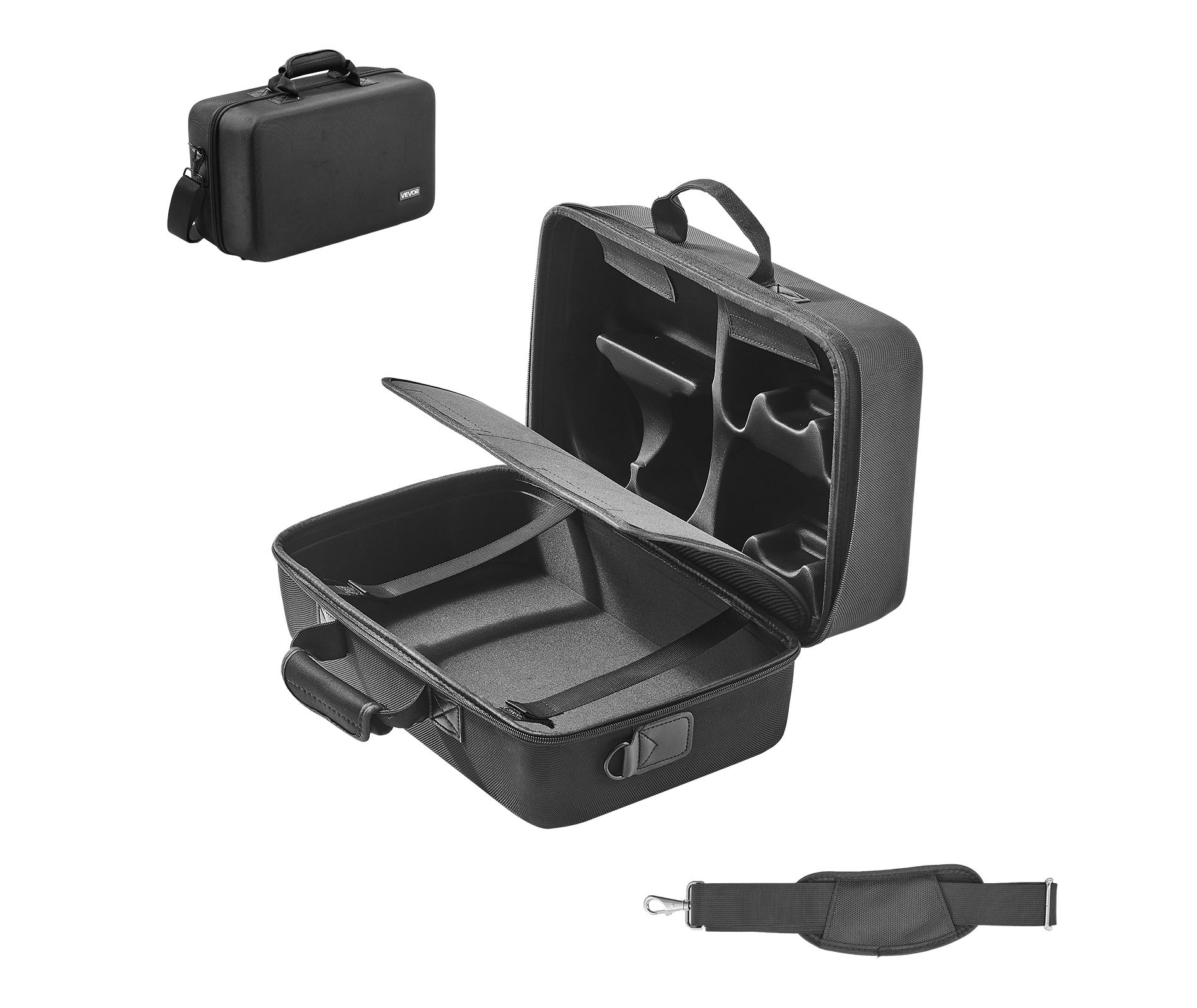 VEVOR PS5 Carrying Case, Travel Bag for Playstation 5 Slim Shockproof EVA, Soft Interior Lining & Padded Dividers for Extra Protection, Black