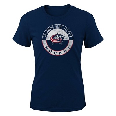 Nhl Columbus Blue Jackets Girls' Crew Neck T-shirt : Target