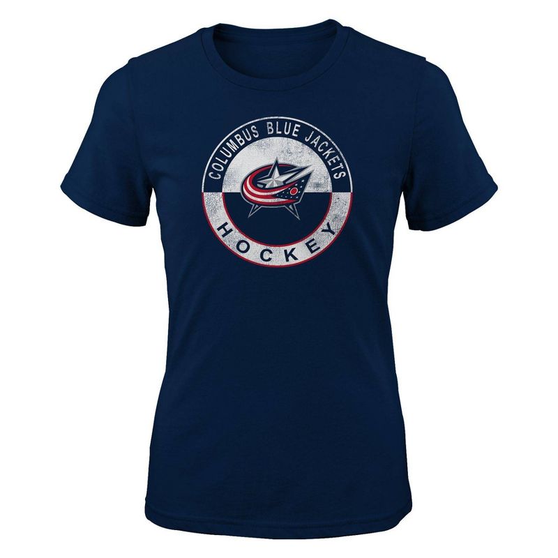 NHL Columbus Blue Jackets Girls&#39; Crew Neck T-Shirt, 1 of 2