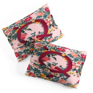 Deny Designs Standard Burcu Korkmazyurek Summer Botanical Monogram Pillow Shams - 1 of 3