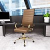 LeisureMod Benmar High-Back Leather Office Chair with Swivel, Tilt, and Adjustable Height - 2 of 4