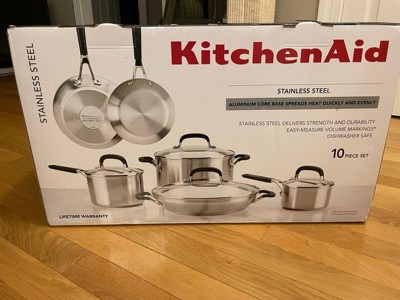 Kitchenaid 3-ply Base Stainless Steel 11pc Cookware Set : Target