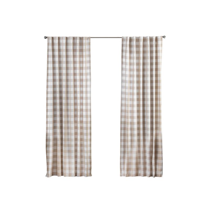 Farmhouse Living Buffalo Check Single Window Curtain Panel - Elrene Home Fashions, 4 of 5