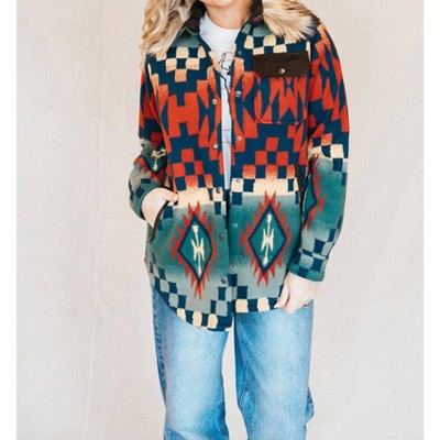 Women's Southwestern Print Blanket Jacket - TASHA POLIZZI