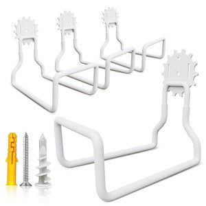 Munora 4-Piece Heavy Duty Wall Hook Set - Universal Steel Garage Hooks with PVC Coating for Garden Tools, Hoses & Power Equipment - 1 of 4