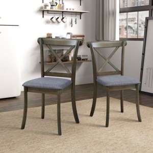 FURNIinspire Dining Chairs Set Of 2 Dining Table Accent Chair Modern Upholstered Armless Chair, Dining Room Chair, Beige, 20.08"*20.08"*34.84" - 1 of 4