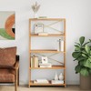 vidaXL Solid Oak Wood 5-Tier Shelf - Versatile Organizer for Home or Office, Unique X-Shaped Design, Ample Storage Space, Stylish and Durable - 2 of 4
