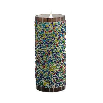 Solare 3x8 Speckled Stucco Flat Top Solare 3D Virtual Flame Candle