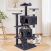 Okak Multi-Level Faux Fur Cat Tree Tower for Indoor,Cat Condo Climbing Frame with Perch Platforms & Toy Balls & Scratching Posts - 2 of 4